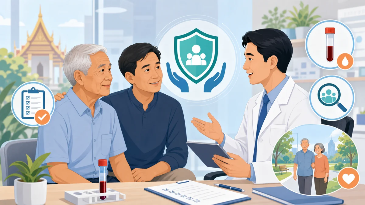 ภาพประกอบการประเมินค่า PSA สูงในผู้สูงอายุร่วมกับครอบครัวและแพทย์